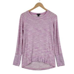 Champion Women's Purple/White Rayon Blend Long Sleeve Pullover Blouse Top Size S